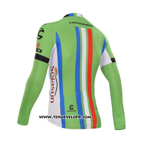 2014 Maillot Ciclismo Cannondale Champion Nouvelle Zelande Manches Longues et Cuissard